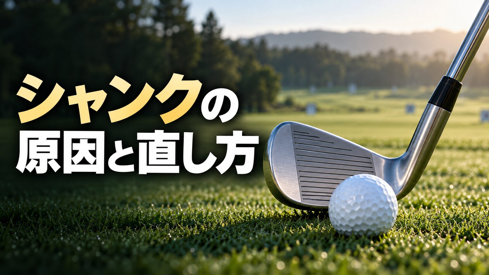 ゴルフボールとアイアンのフェース。シャンクの原因と直し方を解説する記事の見出し画像